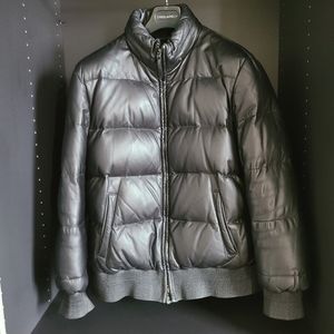 Alexander McQueen leather puffer jacket